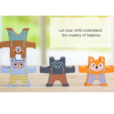 Joc de echilibru din lemn in stil Montessori - Jumping Bear - Kabi