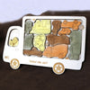 Puzzle din lemn natur - Camionul cu masini