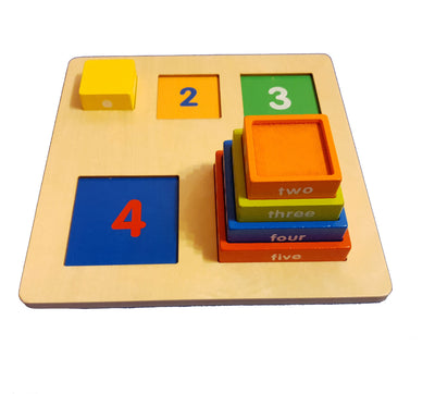 Secvente Geometrice - Piramida cu 5 culori in stil Montessori