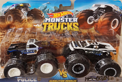 Set 2 Masinute Hot Wheels Monster Trucks - Police vs Hooligan