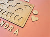 Puzzle din lemn incastru Personalizat cu Nume -  Forme geometrice si Nume