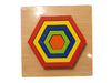 Puzzle din lemn 3D lemn - HEXAGON Rainbow forme si marimi