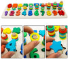 Joc din lemn 3 in 1 - Logarithmic cercuri colorate, forme geometrice si cifre