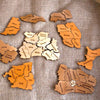 Puzzle din lemn natur - Harta Romaniei gravata pe judete
