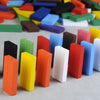 Joc de societate din lemn - Domino multicolor cu 600 piese