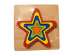 Puzzle din lemn 3D lemn - STEA Rainbow forme si marimi
