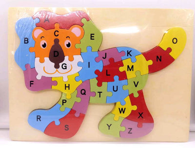 Puzzle din lemn - Leul  Alfabet