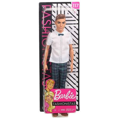BARBIE FASHIONISTAS -  Barbie Ken brunet cu camasa si papion - Model 117