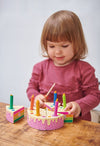 Tort aniversar Curcubeu din lemn premium Tender Leaf Toys - Tort din lemn Rainbow