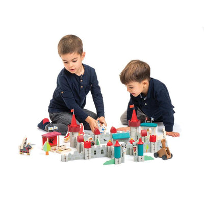Castel regesc din lemn premium Tender Leaf Toys - Royal Castel cu 100 piese