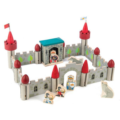 Castel din lemn premium Tender Leaf Toys - Castelul Lupilor - 40 piese