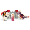 Castel din lemn premium Tender Leaf Toys - Castelul Dragonului cu print si printesa- 8 piese