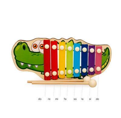 Xilofon din lemn cu animale - Crocodilul muzical