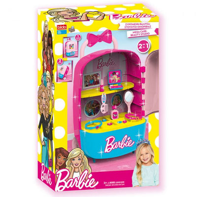 Barbie si Setul de joaca 2 in 1 - Troler cu accesorii de frumusete