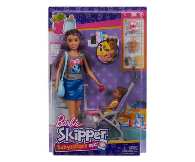 Barbie si setul de joaca - Babysitters cu copil in carucior