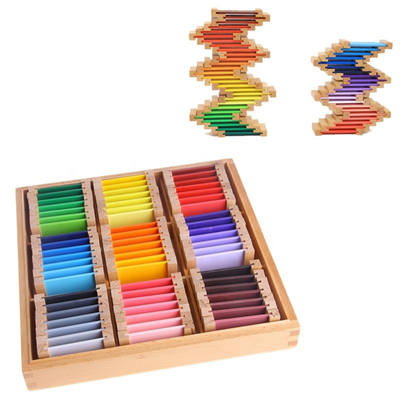 Cutie Cromatica in stil Montessori - Set cu 3 cutii cromatice cu 91 tablete multicolore