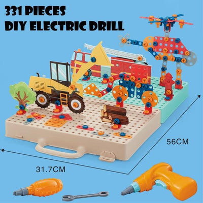 Trusa cu bormasina electrica - 3D Puzzle Box  Orange 333 piese