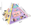 Piramida educativa din lemn in stil Montessori cu multiple activitati - Piramida Busy board pastel