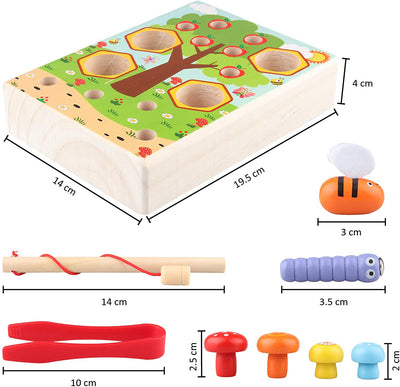 Joc din lemn in stil Montessori - Joc Motricitate 3 in 1 Pomul