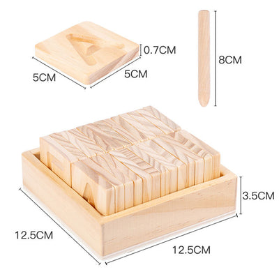 Joc din lemn in stil Montessori - Placute din lemn cu Litere