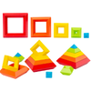 Piramida in stil Montessori 3D din lemn - Piramida culorilor curcubeului
