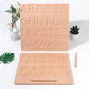 Placa reversibila din lemn in stil Montessori - Trasare Litere sau Cifre Wood Tracing Board
