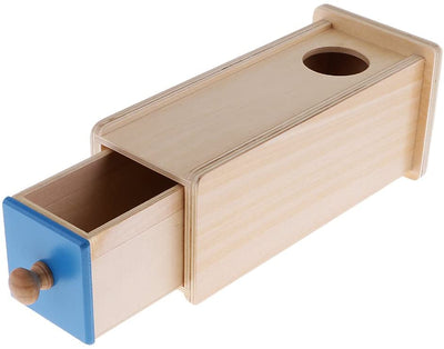 Cutia permanentei cu sertar albastru – Joc din lemn in stil Montessori