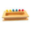 Joc din lemn in stil Montessori - Tava de Sortare cu Pioni Peg Box
