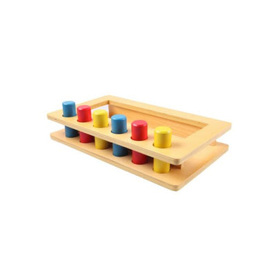Joc din lemn in stil Montessori - Tava de Sortare cu Pioni Peg Box