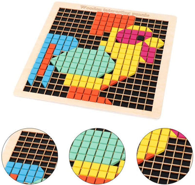 Joc din lemn cu piese mozaic - Mozaic puzzle cu 370 de piese