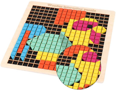 Joc din lemn cu piese mozaic - Mozaic puzzle cu 370 de piese