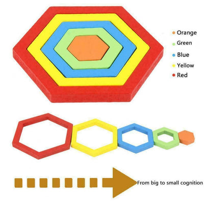 Puzzle din lemn 3D lemn - FLOARE Rainbow forme si marimi