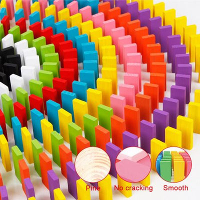 Joc de societate din lemn - Domino multicolor cu 1000 piese