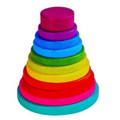 Piramida din lemn in stil Montessori - Rainbow Tower