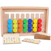 Joc din lemn - Labirint asociere Culori cu 7 coloane in stil Montessori