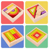 Set creativ din lemn in stil Montessori – Forme geometrice curcubeu - 4 modele