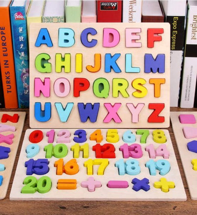 Puzzle din lemn - Alfabet cu litere mari de tipar