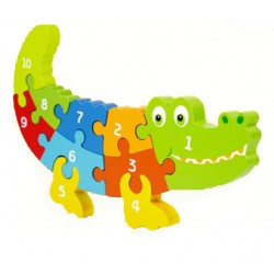Puzzle din lemn - Crocodilul cu cifre